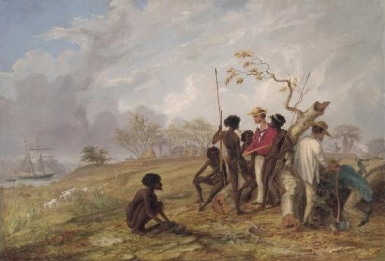 Thomas Baines Thomas Baines with Aborigines near the mouth of the Victoria River China oil painting art
